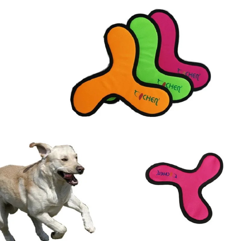 Flying Discs Dog Training Toy Oxford Cloth Pet Interactive Dart Bite Resistant Boomerang Puppy Chew Flying Saucer Toys 2