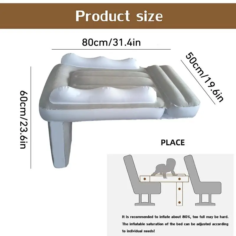 Portable Toddler Airplane Bed Baby Child Inflatable Mattress Air Bed Seat Extender Sleeping Mattress For Travel Car Road Trip 6