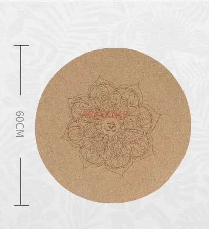 Cork circular yoga mat for meditation, small size inverted flat support pad 6