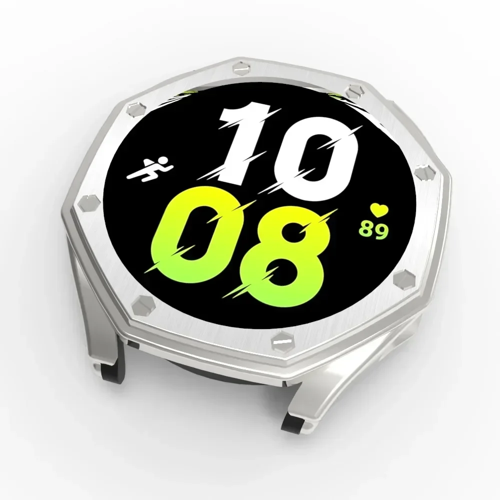 PC 전기 도금 와이어 드로잉 쉘, 삼성 갤럭시 워치 4, 5, 40mm, 44mm 케이스 액세서리, 스크린 보호대 보호 커버