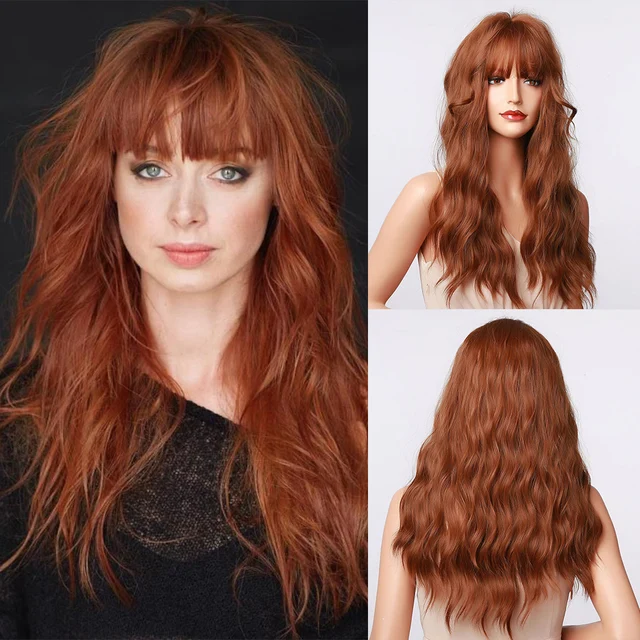 GNIMEGIL Synthetic Long Curly Wigs for Women Ombre Blonde Wig with Bangs Costume Wig for Girls Sexy Blond Wigs with Dark Roots 802-1