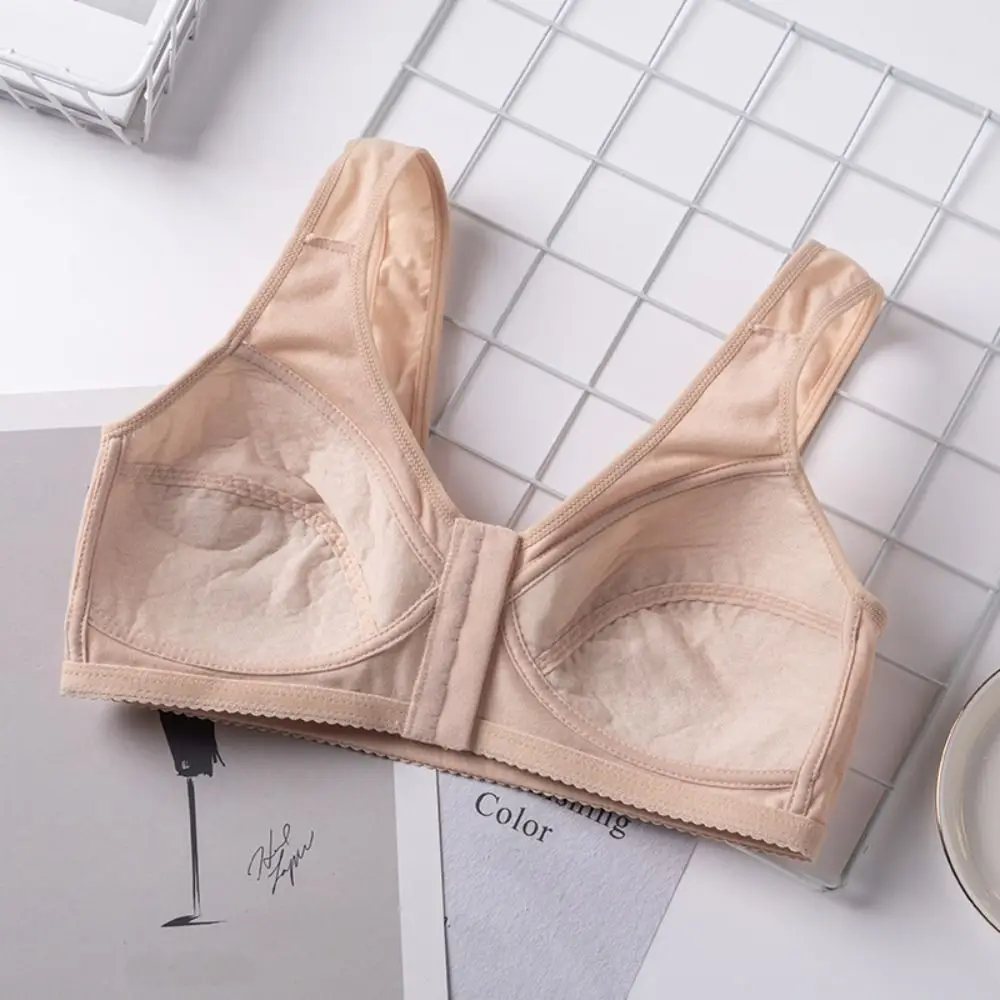 Comfortable Thin Front Button Bra Convenient Widen Straps Women Wireless Bra No Chest Pad Seamless Flower Underwear Women