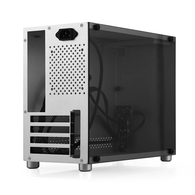 SKTC Xingkaitian HX100 핸들, 모든 알루미늄 MATX 게임 유리 데스크탑 컴퓨터 케이스, SFXATX 전원 공급 장치