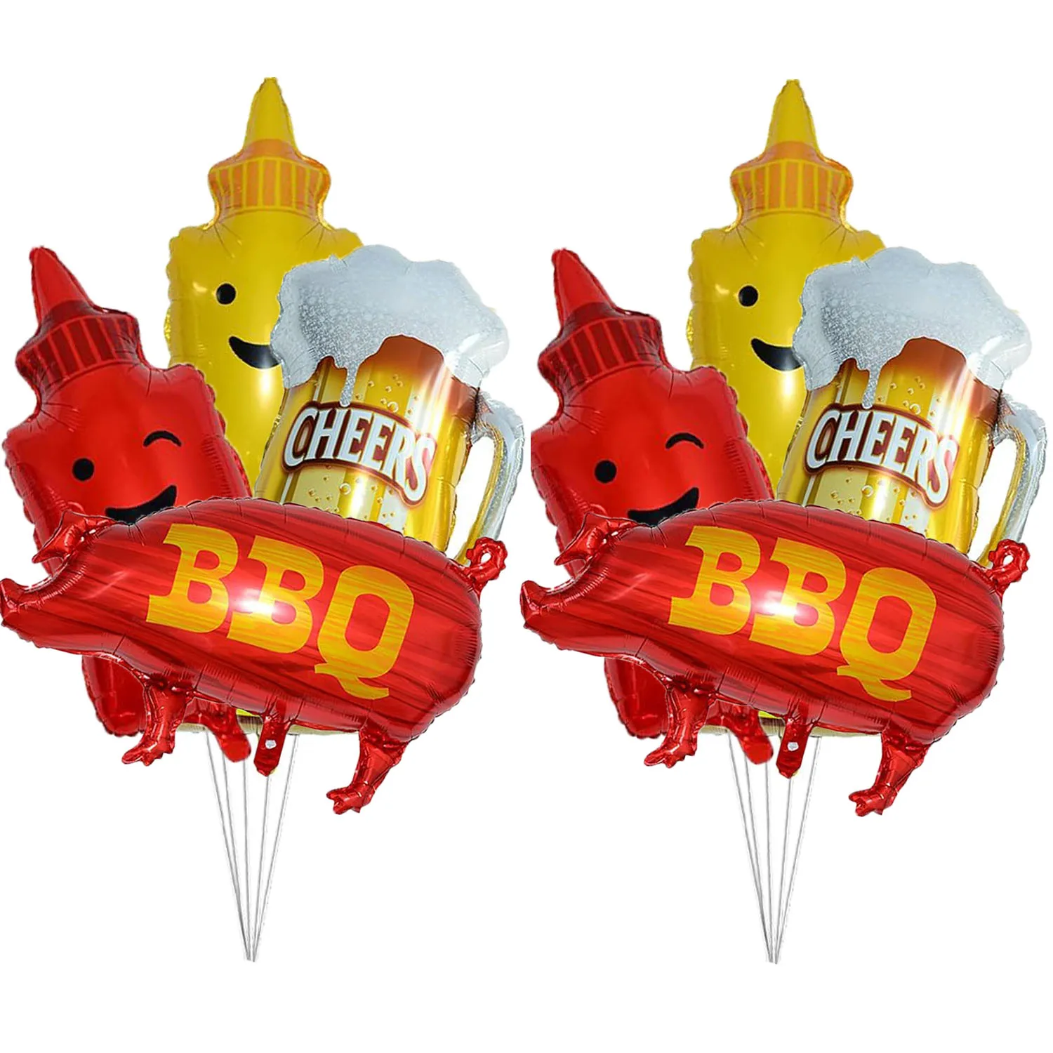 BBQ-Themed Party Balloons - Festive Foil Balloons for Picnics, Cookouts, Birthdays, and Baby Showers