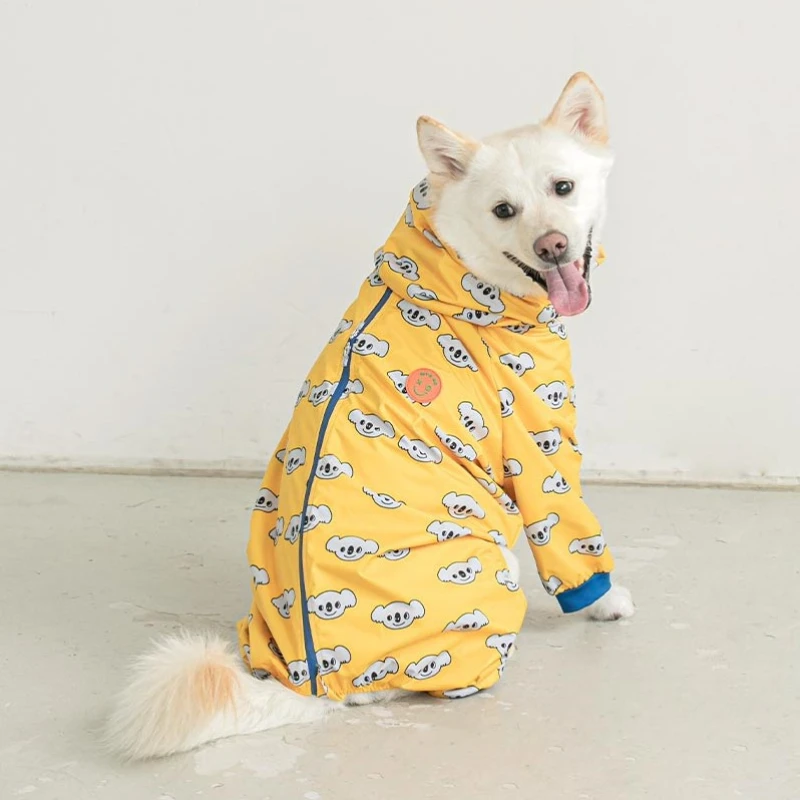 Cartoon Style Raincoat For Dogs With Convenient Zipper