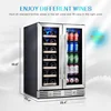 Wine and Beverage Refrigerator, 24 inch Wine Fridge Dual Zone Hold 20 Bottles and 78 Cans, Digital Touch Control 3