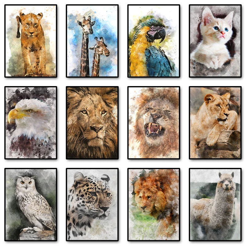 Картины на холсте с изображением диких животных, картины с рисунком льва, Настенная картина в скандинавском стиле для спальни, комнаты, украшение для дома Картины на холсте с изображением диких животных, картины с рисунком льва, Настенная картина в скандинавском стиле для спальни, комнаты, украшение для дома