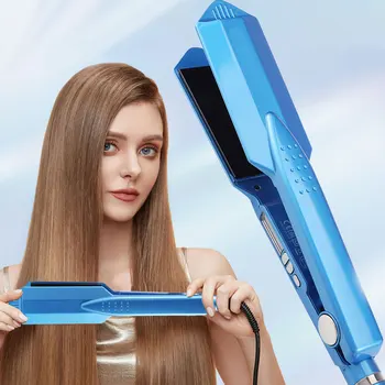 Piastra per capelli larga in titanio per stirare i capelli professionale 470F ° Il ferro da stiro a doppia tensione con riscaldamento rapido 1