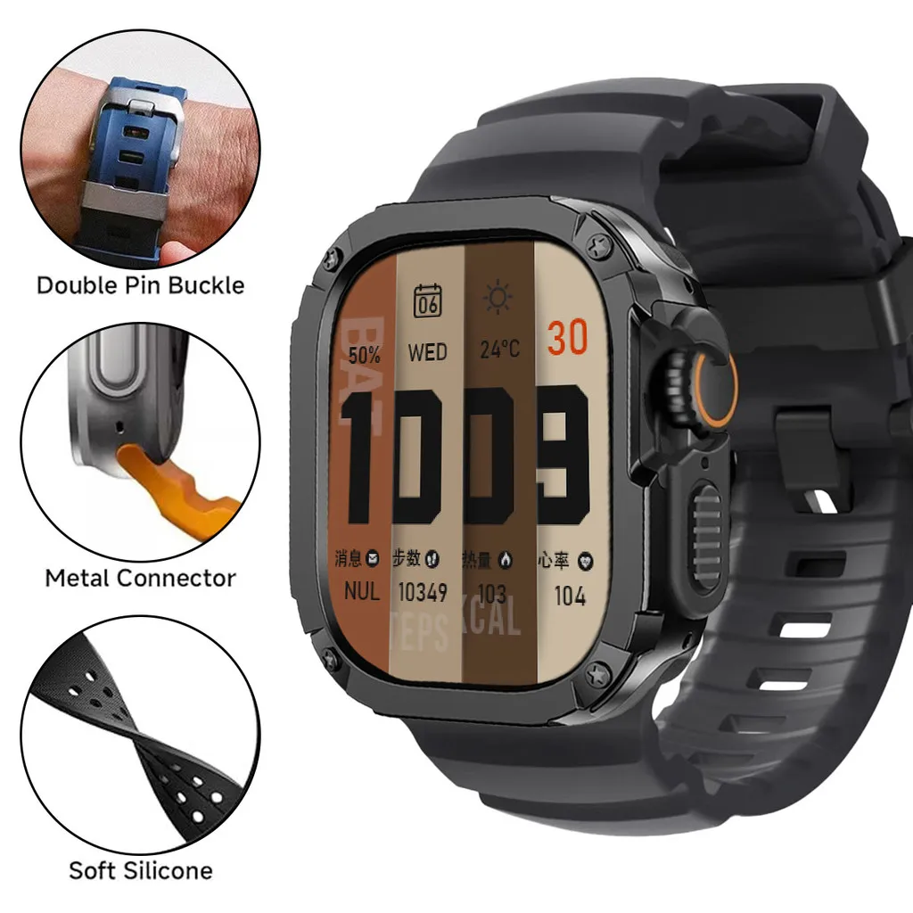 Sport Silicone Strap with TPU+PC Protective Bumper Case