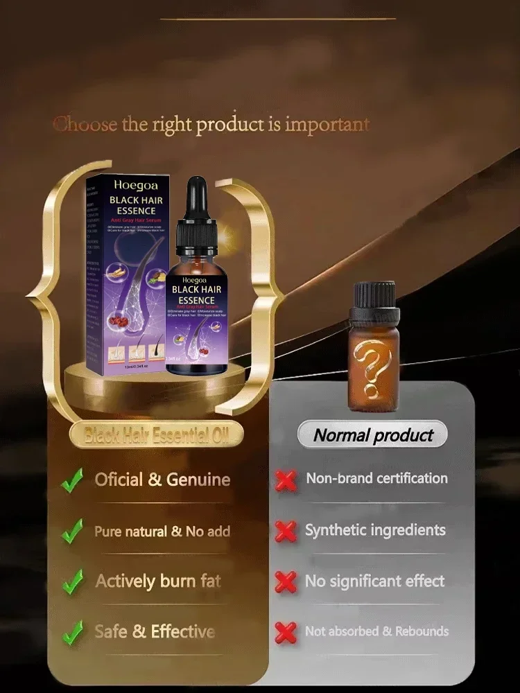 &eacute;rum de traitement pour cheveux gris et blancs, r&eacute;paration des cheveux blancs &agrave; noirs,