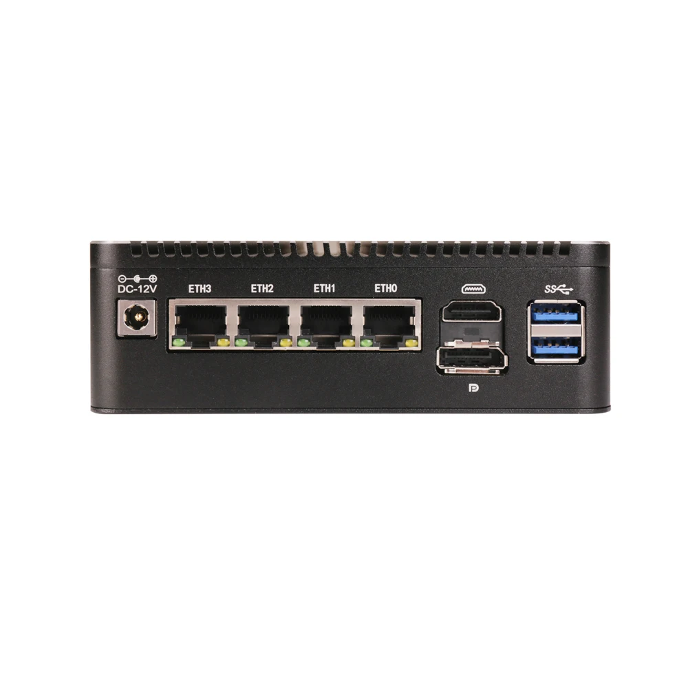 HUNSN Micro Firewall Appliance,Mini PC,PFSense,Mikrotik,OPNsense,N100,RS34,VPN,Router PC,4LAN,HDMI,DP,SIM Slot,Console,Type-C 5