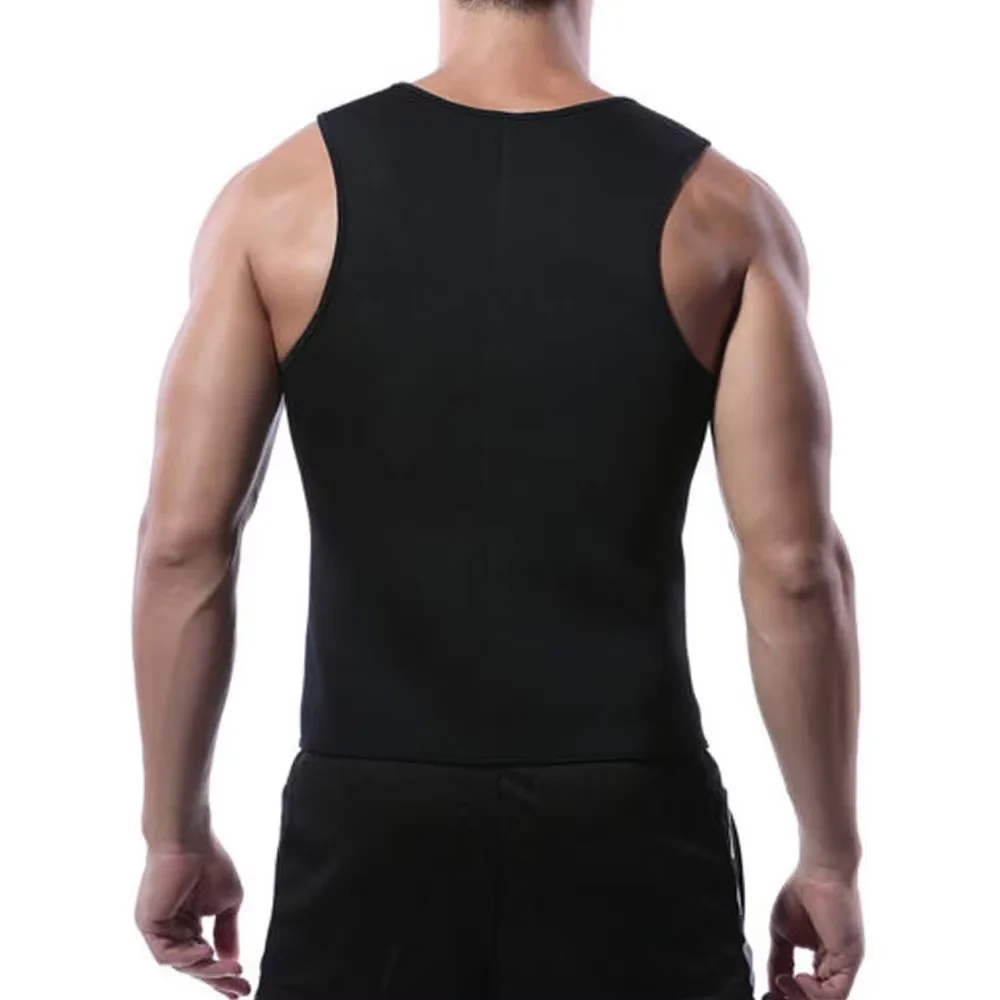 Body Shaper Waist Trainer Slimming Vest Compression Sports Vest Compression Sports Top Sweat Sauna Suit Muscle Shaper Men's Compression Sweat Sauna Waist Trainer Athletic Stretch Zip Up Vest For Workout Fitness Gym