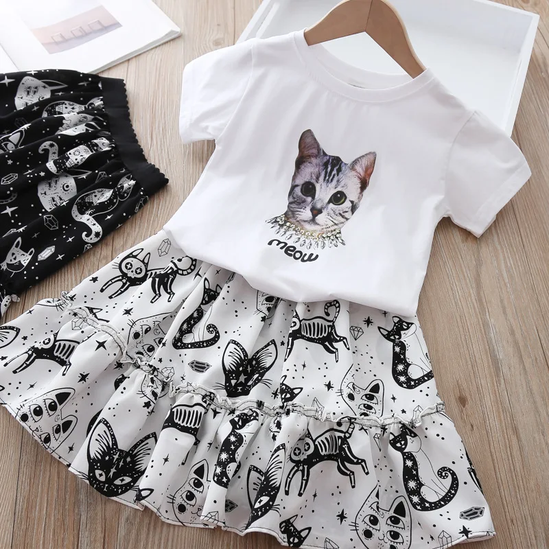 Girls' Suit Summer New Style British Style Skirt Suit Two-piece Suit Chain Bag Kids Clothes Girls Kids Clothes Girls