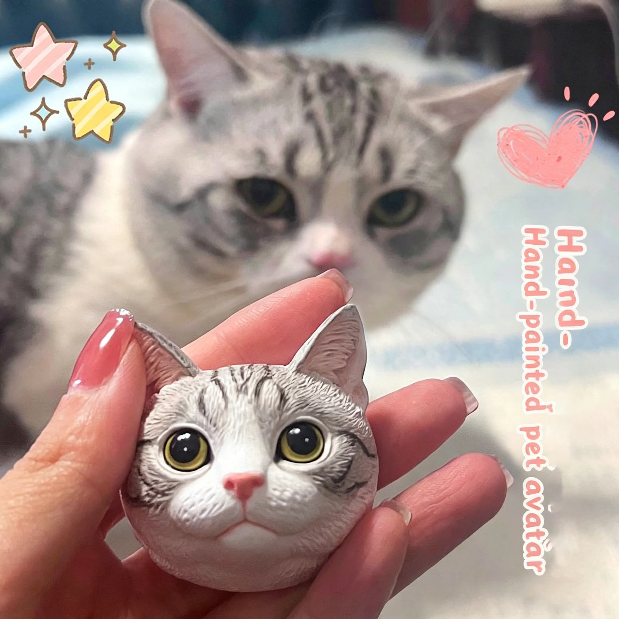 Custom Portrait Fridge Magnet Personalized Dog Cat Figurine Hand-Painted Gypsum Memorial Gift For Pet Lovers_voghion.com