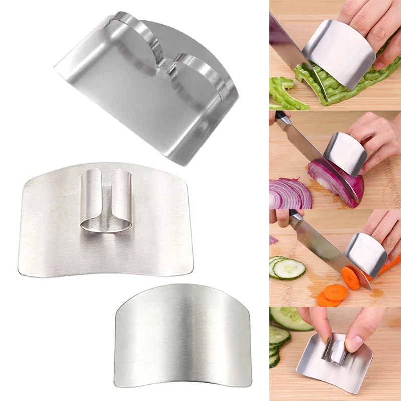 Finger Protector Finger Guard 2PCS Stainless Steel Finger Guard Finger Hand Cut Protection Tool for Kitchen Knives
