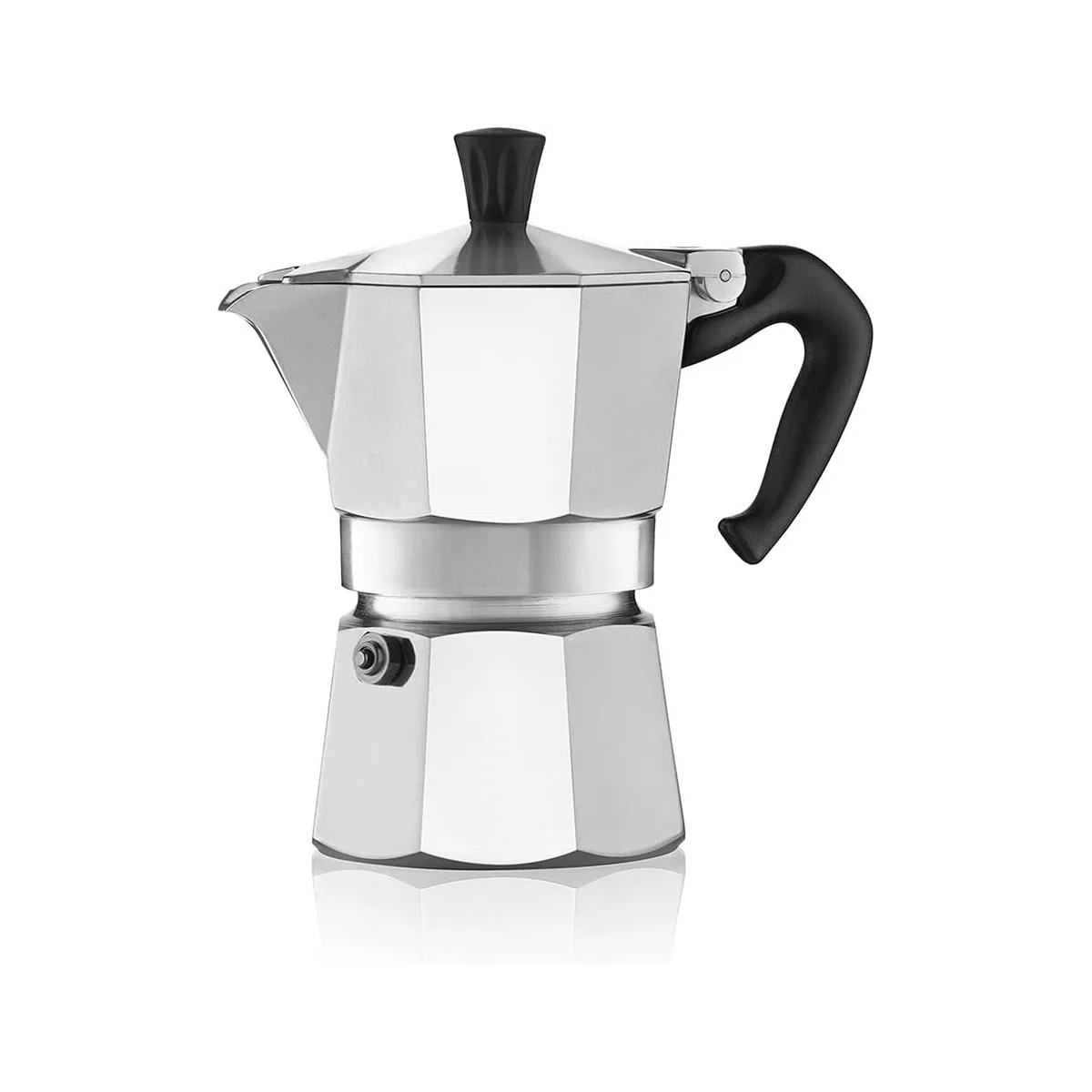 Iconic Espresso Maker, Produce Vero Caffè Italiano, Moka Pot, Alluminio, Caffettiera Argento
