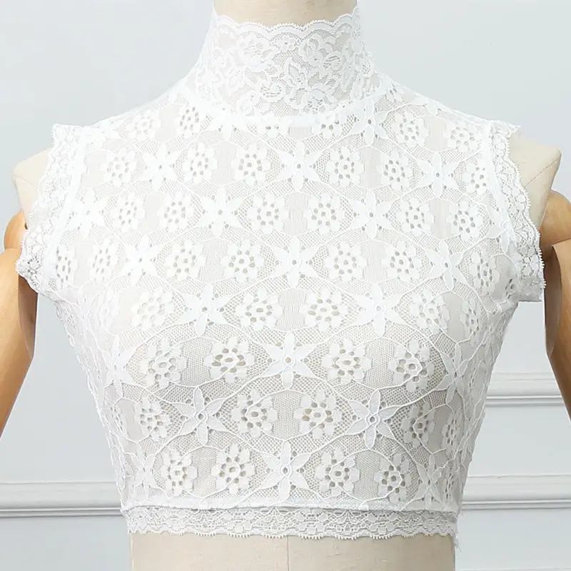 

Women's Lace Fake Collar White Black Lace Floral Detachable False Collar Blouse Collar Tie Sweater Decoration
