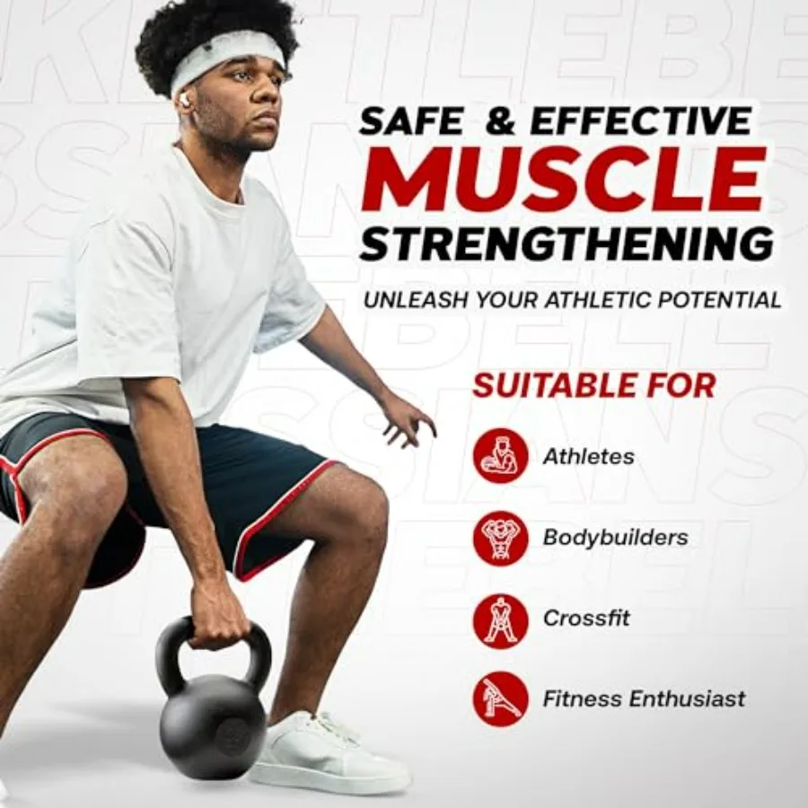 48 lbs Russian Kettlebell Sets, Kettle Bell with Comfortable Grip for Strength Training, Kettle Bells for Safe Cardio at Home, E