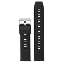Sport Silicone Watchband - Premium Strap and Accessories Bracelet Belt - 22 universal (Black)