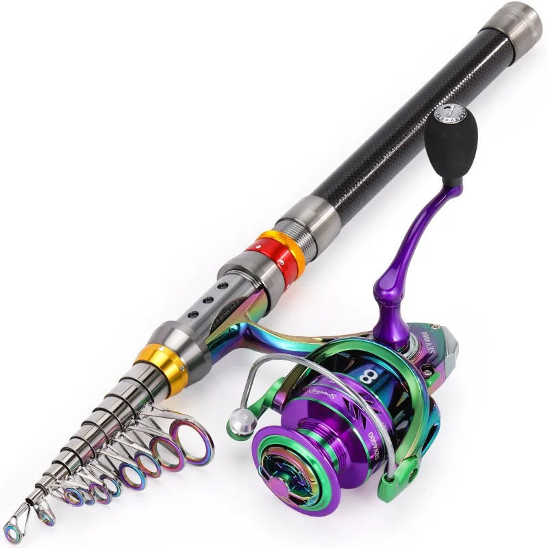 LUZZILE パンフィッシュロッド 伸縮式ルアーロッドセット カーボン