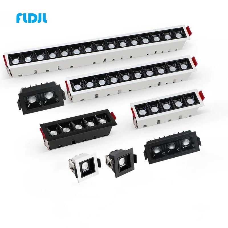 Dimmable Recessed Square Led Ceiling Grille Light 3W 6W 9W 15W 20W 30W 110V 220V Led Linear Light COB Spot Lamp Down light led downlight recessed ceiling spotlight ceiling lamps