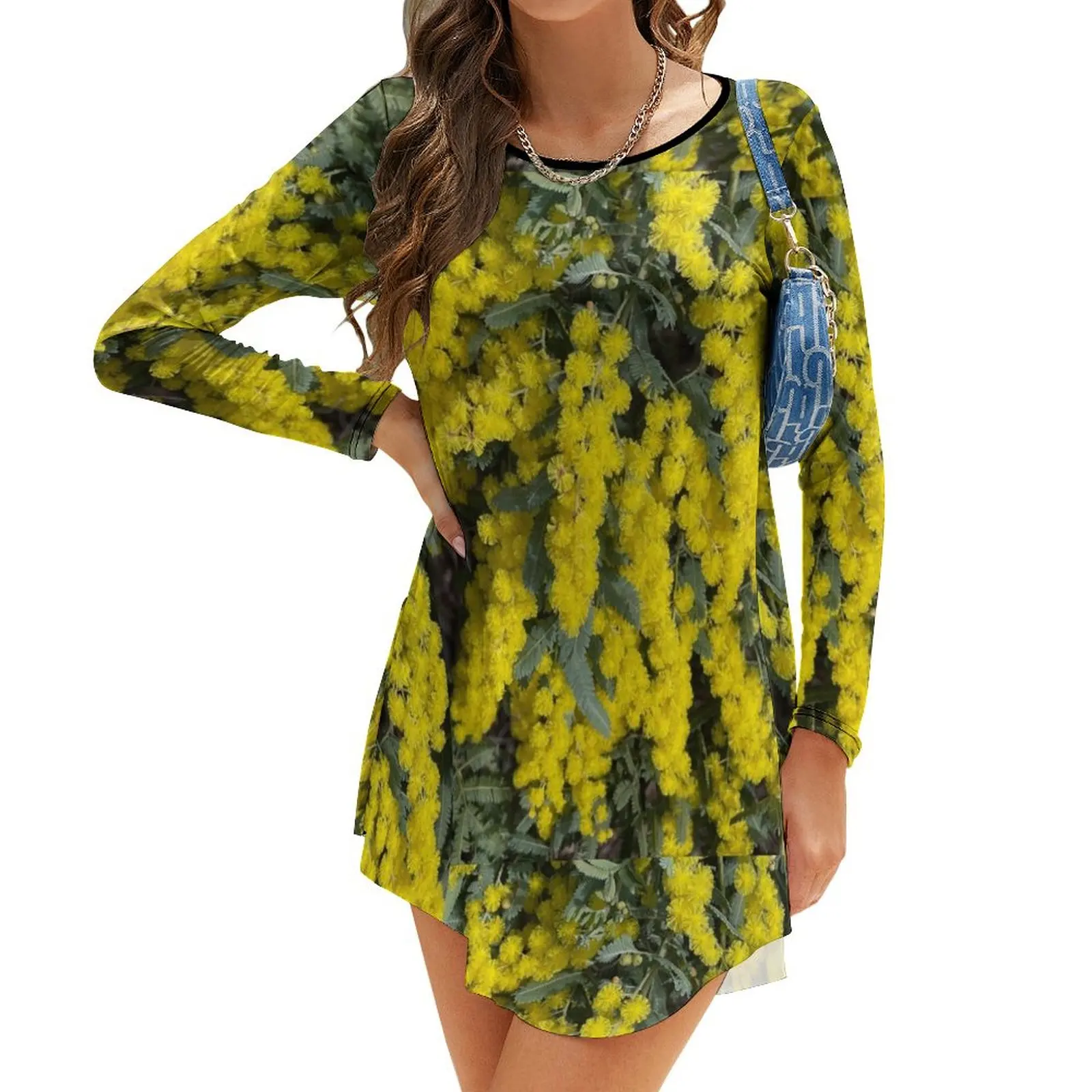 

Australian Wattle Long-Sleeve Dress women's elegant loose dresses Bride dresses dresses for woman 2024