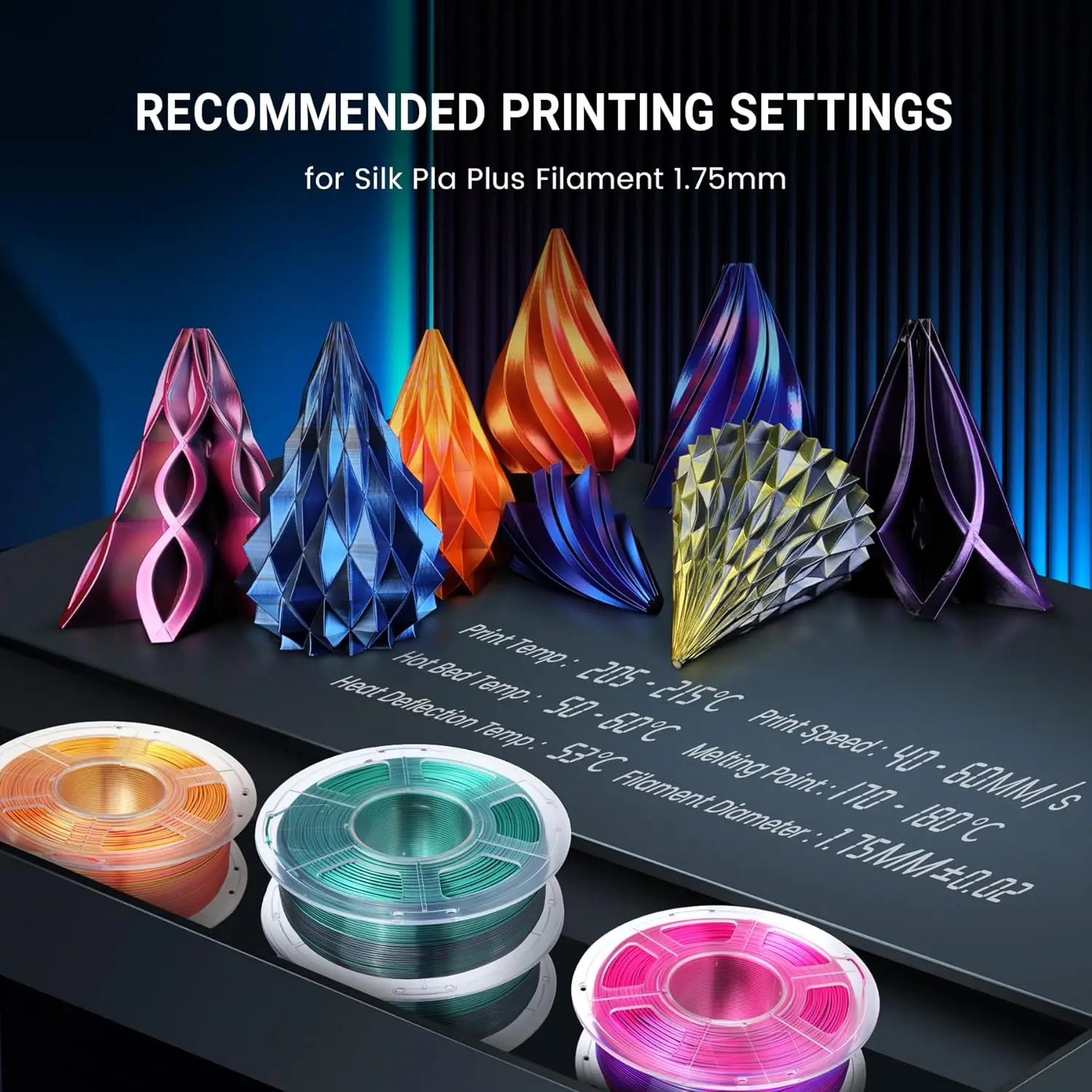 SUNLU Serte pla Többlet- 3D Nyomdász Izzószál 1.75mm ±0.02MM pla+ rabinbow dual/triple színek filaments 1kg/roll 3D prting Hozzávalók