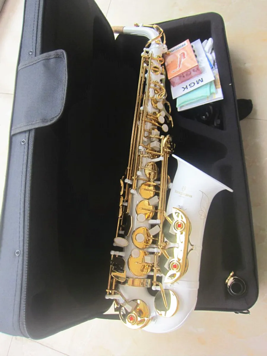 Best Quality Yanagis White Alto Saxophone A-992 Japan Brand Gold Key Sax E-Flat Music Instrument With Mouthpiece Professional