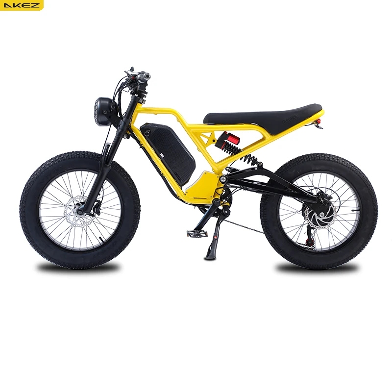 AKEZ 알루미늄 프레임 전기 자전거 레트로 오토바이 Ebike 유압 브레이크 고성능 전기 오토바이, 1500W, 핫 세일