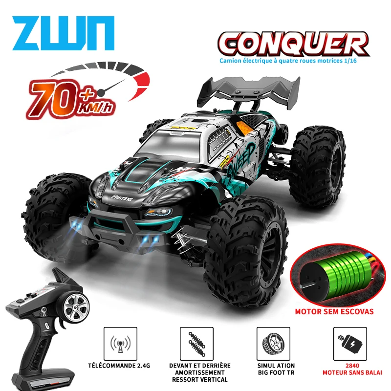 Voiture RC 1/10 4WD Brushless 60km/h Tout Terrain
