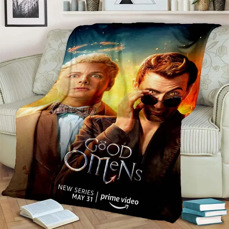 

3D одеяло с принтом из фильма «Good omens», модное мягкое удобное одеяло для гостиной, спальни, дивана, кровати, пикника, подарок на день рождения