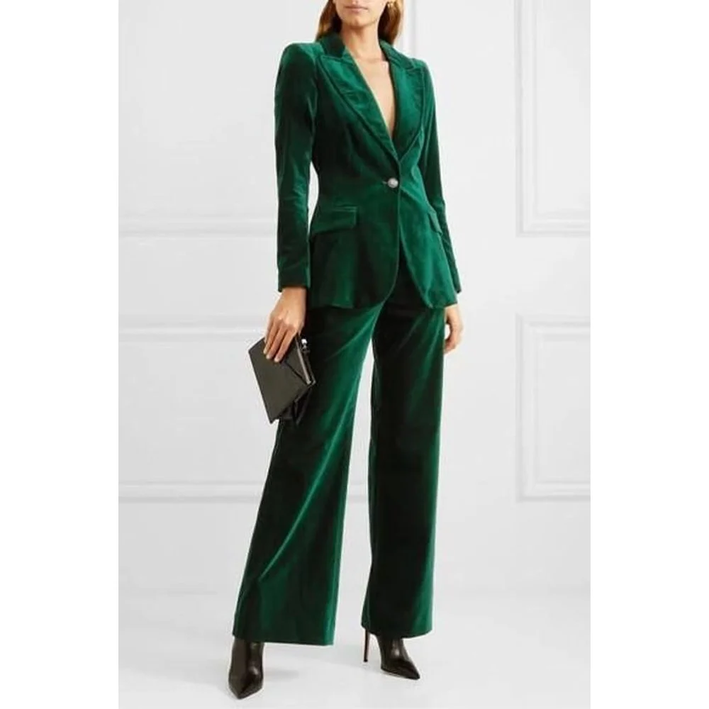 Female Suits Set Formal Suit for Women Suits Sets Elegant Women's Two-piece Suit Velvet Single Button Groups of Pant Combi-pants