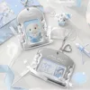 Ballet Style Silver Leather Picture Frames Lovely Kpop Photocard Holder with Pink Ribbon Picture Frame Balletcore for Gir 3