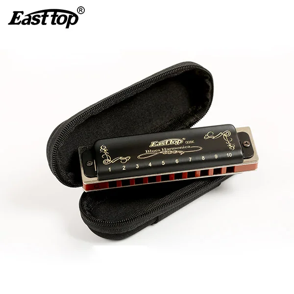 EASTTOP T008K key of A New blue color harmonica diatonic blues harp good harmonica