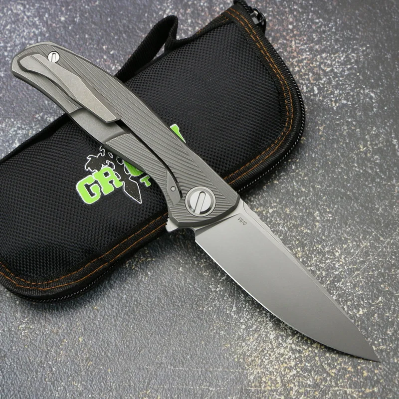 Green Thorn New Hati CD VG10 Blade Bearing Titanium CF 3D Handle 95 Flipper Folding Knife Outdoor Survival Camping Hunting Tools 2