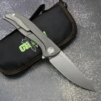 Green Thorn New Hati CD VG10 Blade Bearing Titanium CF 3D Handle 95 Flipper Folding Knife Outdoor Survival Camping Hunting Tools 2