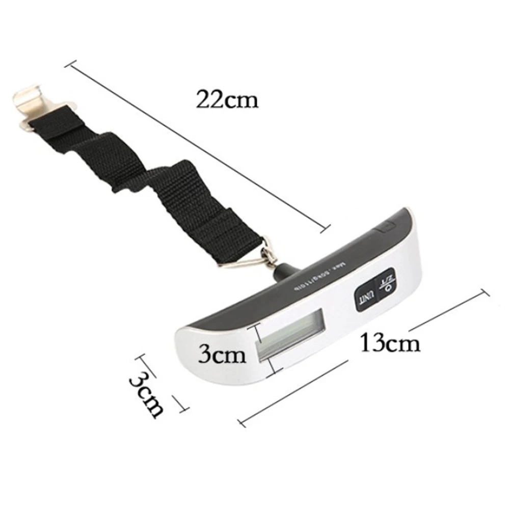LCD 디지털 수하물 저울 50kg, 휴대용 전자 저울, 무게 균형 가방, 여행 가방, 걸이형 스틸 야드 후크, 낚시 저울