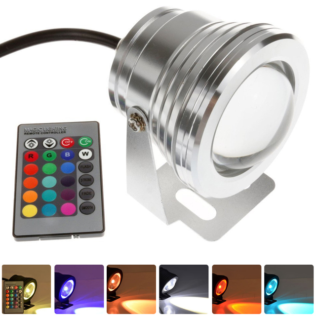 Waterproof RGB LED Underwater Light Submersible Garden Pond Fountain 24Key Remote Controlled Lamp for Swimming Pool Aquarium