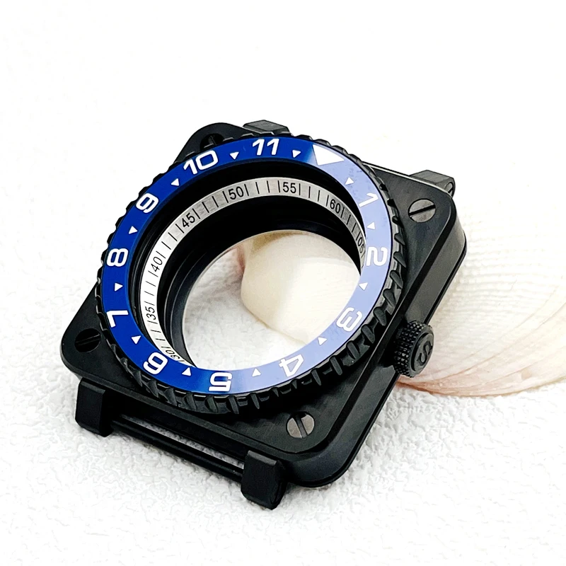 Customized Square Pilot Cockpit Watch Case with Transparent Back Cover