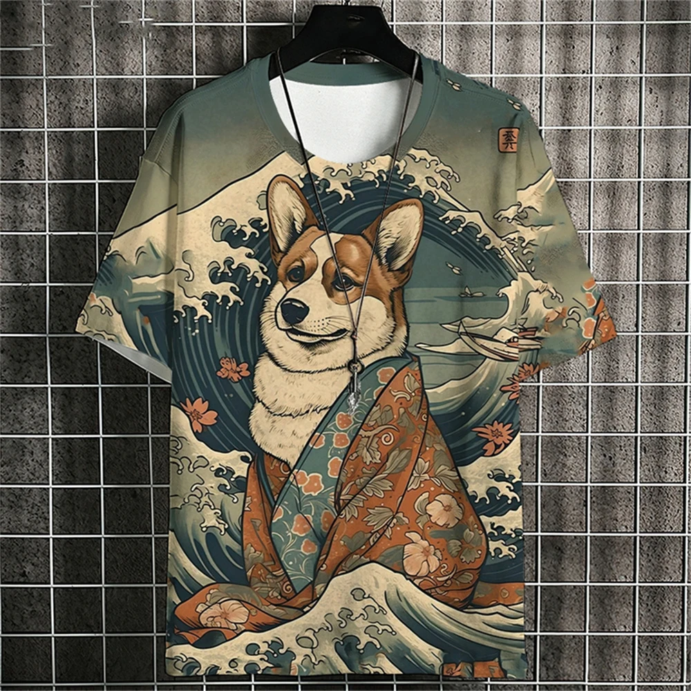 Mens Graphic Animal 3D Print Short Sleeve T Shirt