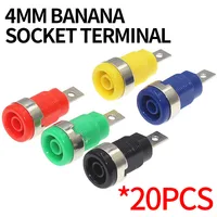 20PCS Insulated Safety 32A 4mm Banana Socket Terminal 5 Colors Female Jack Panel Mount Socket Binding Post Wire Connector 1
