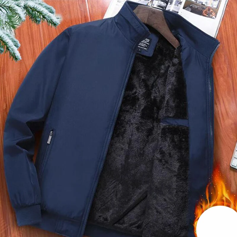 

Winter KPOP Fashion Style Harajuku Slim Fit Tops Loose Casual All Match a Jacket Stand Collar Plush Thicken Zipper Outerwear