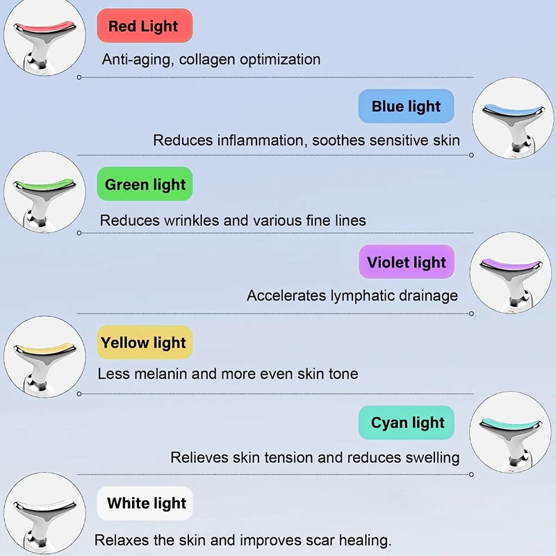 7 Color EMS Neck Beauty Device Face Lifting Massager Double Chin Remover Anti Wrinkle LED Photon Skin Tightening Facial Massager led facial mask facial machine