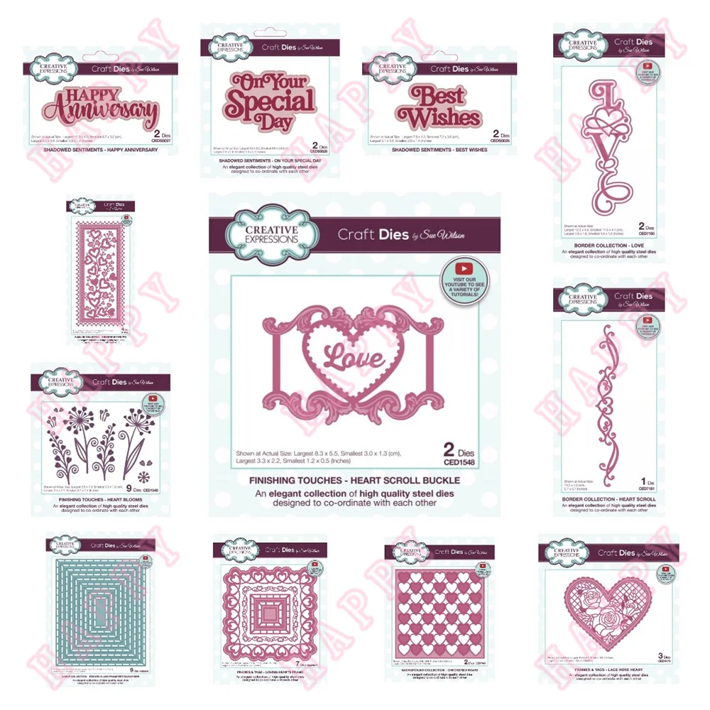 

Metal Cutting Dies Stained Glass Rose Heart Wishes Scroll DIY Craft Making Greeting Card Scrapbook Decoration Embossing Template