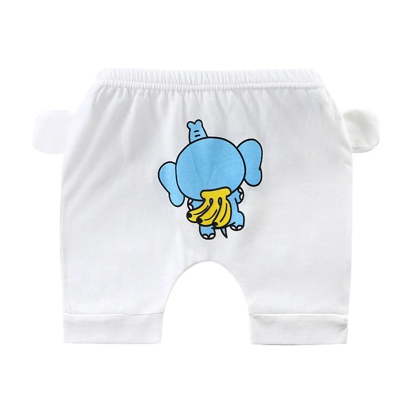 Baby Cartoon Animal Print Harem Shorts, Infant Elastic Waist Cotton Pants Rabbit/Tiger/Dog Patterns Cute Baby Bottoms for Summer