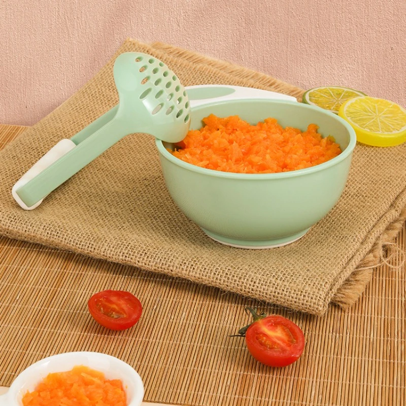 Baby Fruit and Vegetable Grinding Bowl Anti Slip Long Handle Grinding Rod Feeder