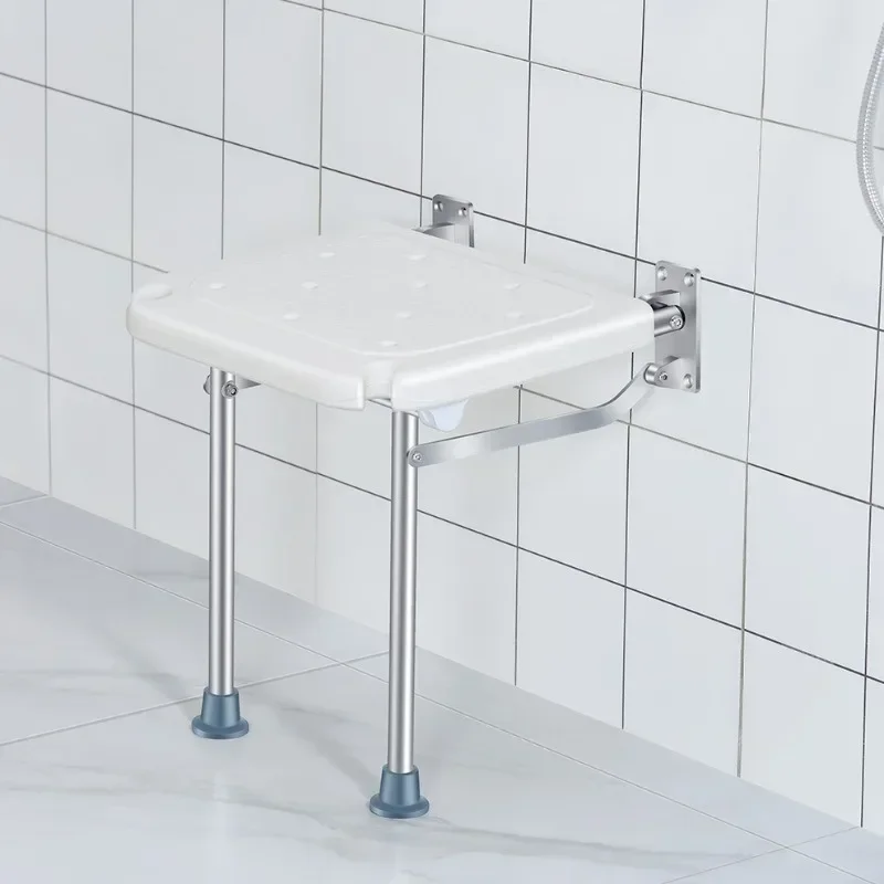 Accessible Wall Mounted Folding Chair for Adult Adjutable Shower Chair,Leg Supported Shower Stool, Disability Aids Toilet Stools 2