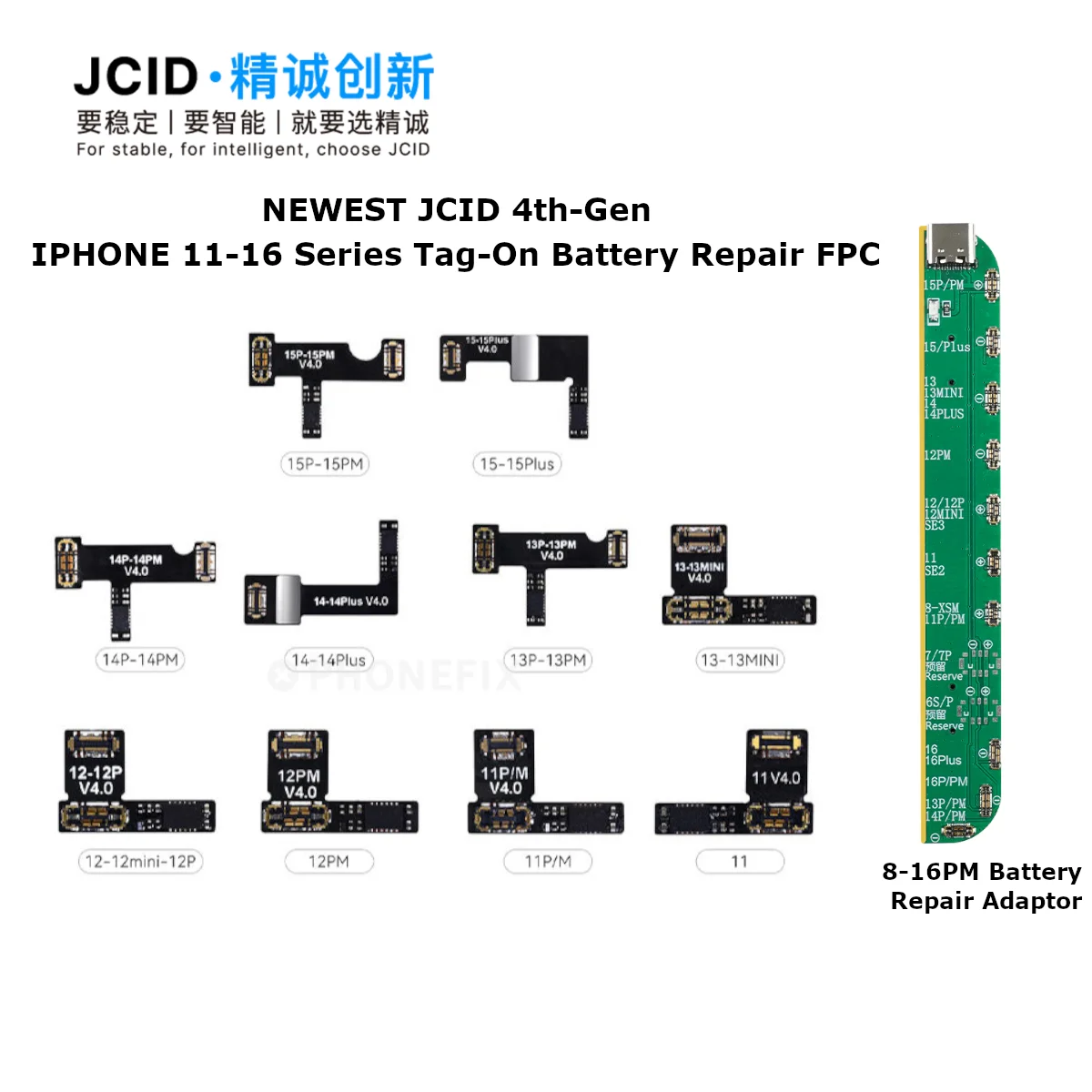 4th Gen Battery Repair Tag-on Flex Cable for iPhone 11 12 13 14 15 16 Pro max