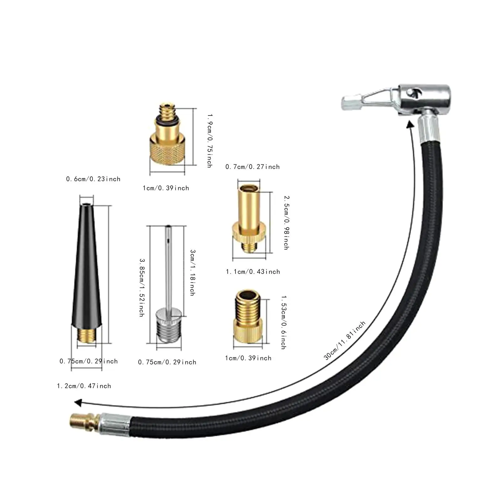 Air Pump Inflator Extension Hose Quick Air Release Extention Replacement Hose for Bicycles Tyre Pump Vehicle Car Motorcycle