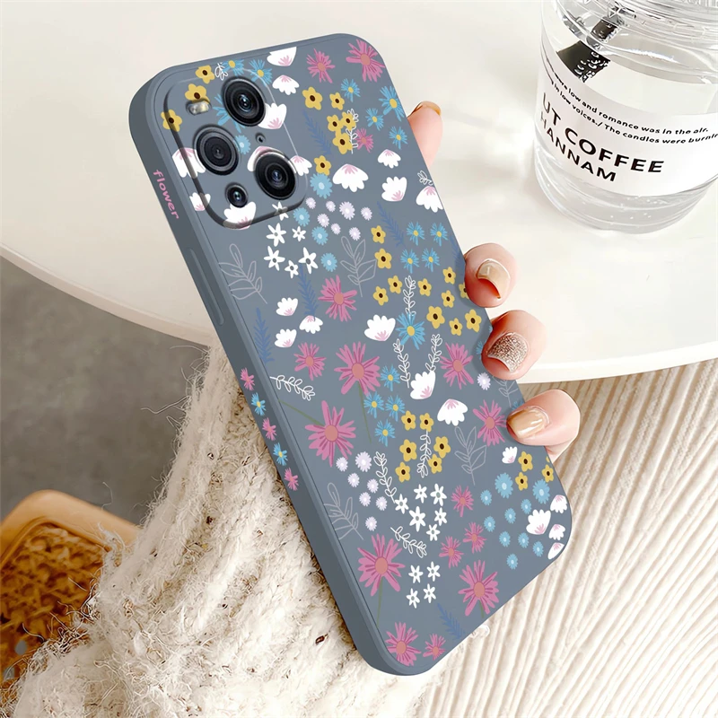 Elegant Floral Pattern Liquid Silicone Phone Case - Fashionable Flower Design